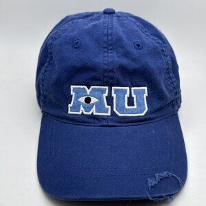 Disney Monsters University MU Logo Baseball Cap Hat Boys Blue Distressed